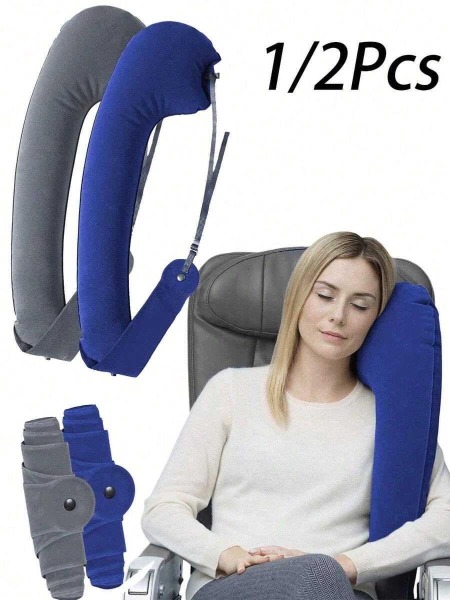 Foldable Travel Pillow - Lightweight & Portable, Suitable For Car, Plane And Cruise Travel. First Neck Pillow With Arm Strap! Supports Head, Body And Arm, Provides Inclined Support, Creates Perfect Sleep System Anytime, Anywhere! - Multicolor - View 1