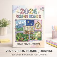 2026愿景规划本：60页月度及年度目标规划本，包含人生愿景板及行动清单 - 无日期可扩展页面，目标设定练习册，适合作为提升效率及自我关爱的礼物 - 多色3 - 查看 2