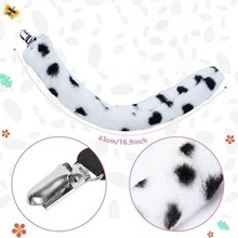 1/2/3 件套达尔马提亚犬成人服装，包含小狗耳朵头箍、狗尾巴、红色项圈，适合学生、女性，万圣节配饰 - 彩色 - 查看 7