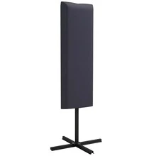 Garden Parasol Cover With Rod, Zipper, Dark Grey - Dark Grey - View 9