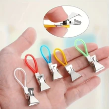 Stainless Steel Towel Clips, Multi-Function Hanging Hooks, Colorful Storage Clips, Bathroom Clips, Shower Curtain Clips, Beach Towel Clips, Tie Clips, Metal Duck Mouth Clips, Daily Metal Clips - Multicolor - View 13