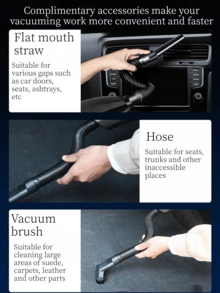 Corded Mini Handheld Vacuum Cleaner, High Power Dual-Use Vacuum Cleaner Suitable For Home And Car, Wet & Dry Car Vacuum Cleaner, Applicable For Car, Home, Pet And Office. (Note: This Product Has No Battery, It Needs To Be Connected To The Car Power Supply To Work, Otherwise It Cannot Work Under Other Conditions) - Corded - View 4