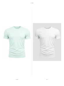 Kit 2 T-Shirts Plain T-Shirts 100% Polyester - Light Green and White - View 1