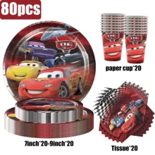 Bộ đồ dùng ăn uống dùng một lần 80 món Stitch bao gồm 20 đĩa ăn tối, 20 đĩa tráng miệng, 20 cốc giấy và 20 khăn giấy, bộ đồ dùng tiệc dùng một lần, thích hợp cho cắm trại, dã ngoại, tiệc nướng ngoài trời, tiệc cưới, sinh nhật, bộ đồ dùng tiệc tùng. - Nhiều màu - Xem 10