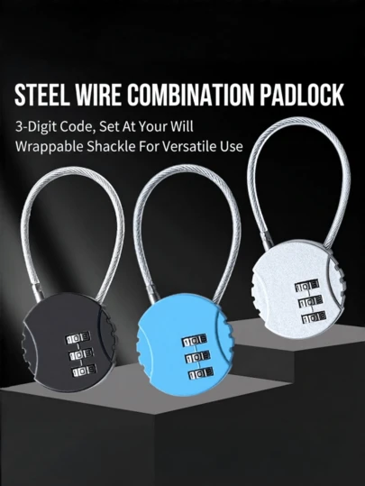 3-Digit Colorful Combination Lock, Anti-Theft Security Stationery Lock Suitable For Luggage, Backpack, Gym Locker, Travel Bag, Classroom Cabinet, Also Suitable For Travel Storage Cabinet And Holiday Luggage