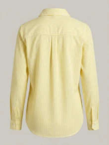 Frenchy Striped Print Drop Shoulder T-Shirt - Màu vàng - Xem 2