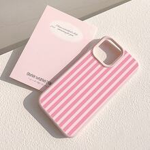 1pc Pink Striped Phone Case, Cute Cartoon Shock-Proof Protective Cover Compatible With Apple 17 Pro Max/17 Pro/17/16 Pro Max/15 Pro Max/14/13/12 Pro Max/11, A Fashionable And Creative Gift Choice - Pink - View 4