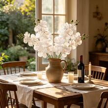 1/3/5 Pcs Artificial White Phalaenopsis Orchid Flowers, Silk Flower Stems With Buds, Suitable For Home, Office, Wedding And Modern Nordic Style Vase Decor - Phalaenopsis Orchid - View 8