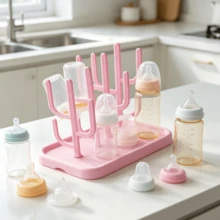 Rak Pengering Botol Multifungsi dengan Penahan Dot, Rak Pengering Produk Anak, Rak Penyimpanan Botol dan Pengering Dot - MultiWarna - View 3