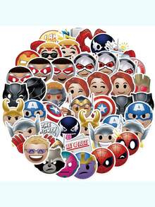 50 miếng nhãn dán siêu anh hùng, nhãn dán vinyl Avengers dễ thương bao gồm , , v.v., nhãn dán chống nước phù hợp cho máy tính xách tay, bình nước, ván trượt, vali, quà tặng tiệc, hoàn hảo cho người hâm mộ - Nhiều màu - Xem 2