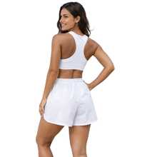 Set Of 2 Women's Shorts, Tactel Fabric, Sizes P To Plus, Swimming Pool, Beachwear, Lightweight Fabric, Hiking, Gym Shorts - 黑白 - 查看 3