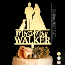 1 pieza de siluetas de novia y novio de acrílico para decorar pastel de boda, personalizado, celebración de aniversario, pareja de mascotas Sr. y Sra., novia y novio rústicos personalizados, 1 pieza de decoración de pastel de cumpleaños con diseño floral y de corazón, con acentos dorados, adecuado para decoración de fiestas, decoración de taza de flores de acrílico personalizada, suministros para fiesta de cumpleaños, decoración de habitación, regalo, cumpleaños, graduación, decoración de cumpleaños, decoración de fiestas, despedida de soltero - Etiqueta para pastel con imagen de pareja nueva C-Nueva - Ver 17