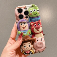 Disney.What Plush Woody,Buzz Lightyear And Jessie Family Patterned Phone Case Featuring Cute Characters And Vibrant Colors What Compatible With IPhone 17, 16, 15, 14, 13, 12, And 11 Pro Models Made From Soft TPU With Shockproof Protection Perfect For Gifts On Special Occasions - 白色 - 查看 1