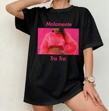 LUXRosalía Malamente Single T-Shirt | Dark Pop Aesthetic Gender-Neutral Retro Concert Merch Black - Black - View 1
