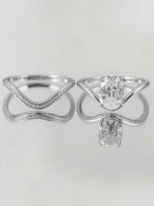 Nhẫn bạc S925 đính đá Moissanite 2.5CT, thiết kế unisex, phù hợp đeo hàng ngày, đi làm, đi làm về, sinh nhật, kỷ niệm, ngày Valentine, đám cưới, kỳ nghỉ, tiệc năm mới và làm quà tặng. - Bạc - Xem 3