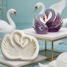 Couple Swan Shaped Candy Mold, Couple Penguin Shaped Pudding Mold, Soft And Easy To Clean Kitchen Baking Supplies, Can Make Cookies, Cream, Almond Candy, Desktop Decor, Refrigerator Decor, Plaster Crafts - View 2