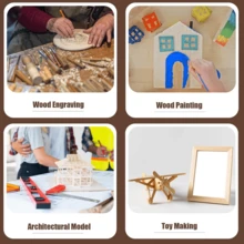 30*10 Cm / 12*4 Inch Square Wooden Products, Wooden Boards, Handicrafts And Decorations, Door Signs Tips, Home Decoration, Gifts For Friends And Family, Laser Cutting, Wood Burning, Architectural Models, Staining - 15pcs - View 5