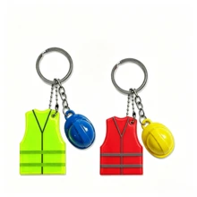 1 Set Creative Vest & Helmet Shaped Keychain, Reflective Pendant Suitable For Backpack & Luggage Decoration, Ideal For Travel & Sports - Unisex - View 18