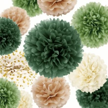 15个/12个优雅鼠尾草绿纸灯笼 - 波西米亚丛林主题派对装饰，适用于婚礼、新娘派对、生日、周年纪念、毕业典礼 - 无框，酒店装饰，派对装饰，无需用电，无羽毛，纸灯笼装饰 - 圖片款 - 查看 6