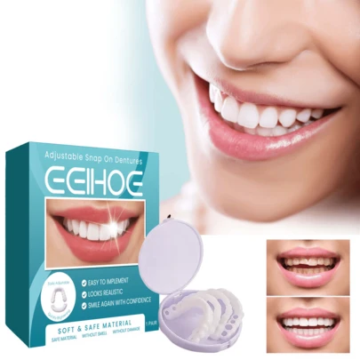 Bộ răng sứ thẩm mỹ tạm thời có thể điều chỉnh, trang trí, hoàn hảo cho nụ cười rạng rỡ, có thể tháo rời.