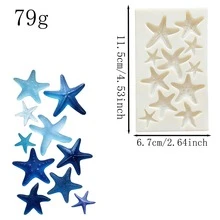 Reusable European-Style Roman Column Pudding Mold, Delicate Ocean Theme Starfish Jelly Mold, Kitchen Baking Tools For Cookies, Creams, Gummies, Desktop Decor, Polymer Clay - View 11