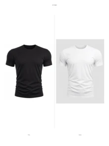 Kit 2 T-Shirts Plain T-Shirts 100% Polyester - Black and White - View 2