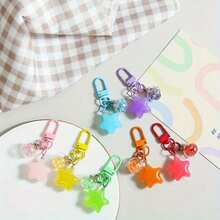 100% Sweet Candy Color Resin Star Sequin Pendant, Cute & Versatile Charm Suitable For Bag, Keychain, DIY Decoration - Multicolor - View 7