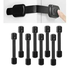 12pcs/8pcs/6pcs/4pcs/2pcs/1pc Black Baby Safety Lock, Baby Safety Guard Lock, Child Safety Cabinet Lock - Quick And Easy Adhesive Drawer Cabinet Lock And Cabinet Door Lock, Drawer Lock Withorews Or Magnets, Multifunctional For Furniture, Kitchen Oven, Toilet Lid, Etc. - Black - View 9