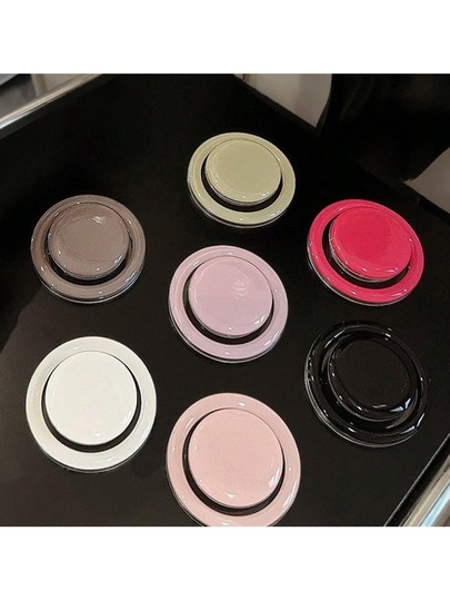Solid Color Push And Pull Bracket 1pc Adjustable Magnetic Phone Holder Foldable Unique Design With Dual-Person Leaning Support Compatible With Apple And Android Phones Great Gift For Birthday Family And Friends With Push And Pull Handle Phone Accessory Mother's Day Mom Gift