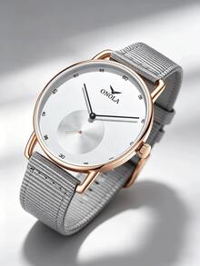 ONOLA Reloj de cuarzo para hombres 2026 nuevo, resistente al agua 30M, correa de nailon casual, esfera azul clásica y retro - Unitalla - Ver 7