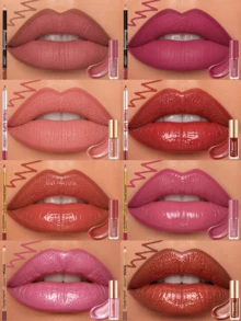 12-Piece Liquid Lipstick Set And 12/24-Piece Professional Lip Liner Combination, Matte Silky Lip Makeup Set, Suitable For Creating A Well-Defined Lip Effect, Long-Lasting Waterproof, Non-Stick Cup Lip Color, Women's Gift Set, Butterfly Shiny Shell, Is The Perfect Gift Choice For Christmas. Easter Gift - 新多色 - 查看 2