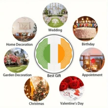 2D Printed 1pc Ireland Flag Pattern Metal Wind Chime, 360° Unlimited Rotation Hook, Double-Sided Printing, No Electricity Needed, Outdoor Garden And Patio Decor, Multifunctional Decoration For Garden Terrace And Indoor Space, Ideal Outdoor Gift, Outdoor Wind Chime (Pendant Not Included), Random Style - Multicolor - View 8