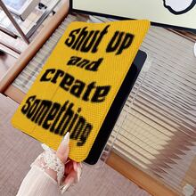 1pc Retro Halftone Slogan High Clear Acrylic Back Protective Cover With Pen Slot, Multi-Angle Magnetic Stand With Auto Sleep/Wake,Tablet Case Compatible With IPad PRO/AIR, Compatible With SAMSUNG,Compatible With XIAOMI Pad 5/6/7,Compatible With Huawei Matepad,Compatible With Honor Pad - Multicolor - View 5