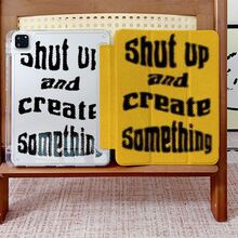 1pc Retro Halftone Slogan High Clear Acrylic Back Protective Cover With Pen Slot, Multi-Angle Magnetic Stand With Auto Sleep/Wake,Tablet Case Compatible With IPad PRO/AIR, Compatible With SAMSUNG,Compatible With XIAOMI Pad 5/6/7,Compatible With Huawei Matepad,Compatible With Honor Pad - Multicolor - View 7