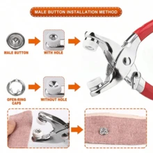 400pcs/Set Metal Snap Button Kit, Includes Snap Pliers, Suitable For Sewing And Handicrafts (9.5mm), Applicable For Clothing, Backpacks, Baby Rompers, Sewing And Crafts (Random Color) - Multicolor - View 4