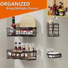 Bộ kệ đựng đồ dùng nhà tắm 5 món bằng thép không gỉ, lắp đặt không cần khoan, kệ đựng xà phòng gắn tường tiết kiệm không gian cho phòng tắm và nhà bếp, dễ dàng lắp ráp. - Nhiều màu - Xem 9