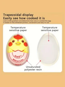 1pc Kitchen Egg Timer, Color Changing To Indicate Egg Doneness. When Egg Is Fully Cooked, The Timer Changes Color, Ideal For Soft Or Hard Boiled Eggs - Multicolor - View 4