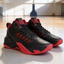 Men's High-Top Basketball Boots - Style, Comfort, And Performance - Đen và Đỏ - Xem 2
