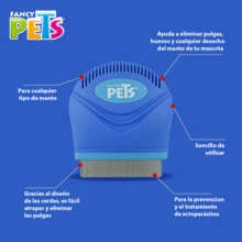 Fancy Pets Peine Antipulgas para Perros - Remueve Pulgas, Huevos y Residuos - Para Todo Tipo de Pelaje - Azul - Ver 2