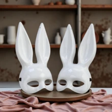 2 chiếc mặt nạ thỏ Halloween, mặt nạ dự tiệc hóa trang - Nhiều màu - Xem 11