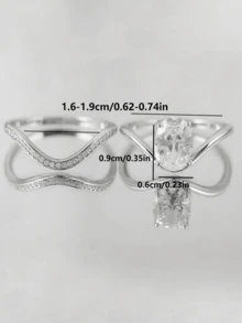 Nhẫn bạc S925 đính đá Moissanite 2.5CT, thiết kế unisex, phù hợp đeo hàng ngày, đi làm, đi làm về, sinh nhật, kỷ niệm, ngày Valentine, đám cưới, kỳ nghỉ, tiệc năm mới và làm quà tặng. - Bạc - Xem 6