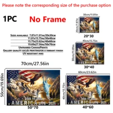 1 Piece, 250th Anniversary Of The Founding Of The Nation Backdrop, Featuring A Statue Of Liberty And Eagle Design, For Hanging Decoration, Suitable For Indoor And Outdoor Use, Wall Art, Posters, Wall Art With Frame-Canvas (Optional Frame) - Goddess - View 3