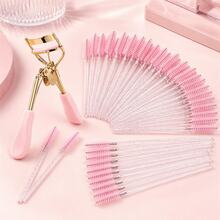 Bộ 50 cọ trang điểm pha lê + 1 dụng cụ uốn mi bằng kim loại mạ vàng, bộ dụng cụ uốn mi và tạo dáng lông mày dùng cho nối mi, trang điểm, dụng cụ làm đẹp cầm tay tiện lợi cho gia đình, salon và khi đi du lịch, quà tặng cho phụ nữ và bé gái. - Nhiều màu - Xem 2