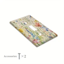 1 pieza Panel de interruptor de estilo bohemio con patrón colorido de insectos y flores, placa decorativa de pared para interruptor adecuada para casa de campo, campo, decoración de dormitorio - Multicolor - Ver 6