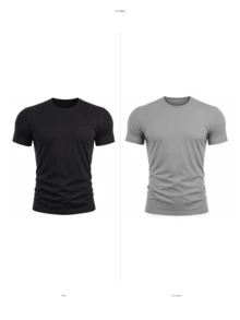 Kit 2 T-Shirts Plain T-Shirts 100% Polyester - negro y gris - Ver 2