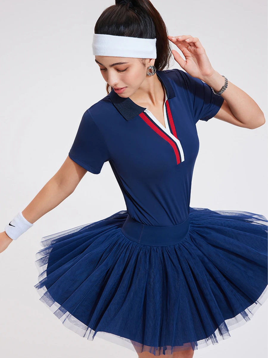 Váy ngắn nhiều lớp bằng lưới, cạp chun - màu xanh lá - Xem 1