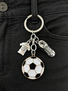 1-2 Football Pendants, Mini Commemorative Accessories For Fans, Bag Charms, Car Keychains, Creative Gifts. - Silver - View 4