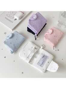 1pc Cute Star Pattern Portable Travel Coin Purse, With Zipper Pouch For Convenient Storage Of Coins, Earphones And Daily Small Items, Sweet Star Design Suitable For Women, Students And Daily Use, Also Can Be Used As A Gift - Storage Bag - View 11