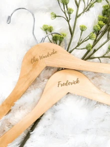 Personalized Bridesmaid Dress Hanger, Wedding Dress Hanger, Bride Dress Hanger With Engraved Text - Multicolor - View 6