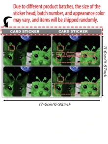 1pc Funny Alien Cat Credit Card Sticker, Cute Pet Couples Essential Party Birthday Gift, PVC Material Anti-Fingerprint Durable Scratch-Resistant, Suitable For Men, Women, Couples, Fits Small Chip Cards, Bank Cards, Credit Cards, Transportation Cards, Student ID Cards, Room Keys For Privacy Protection - Type a - View 21